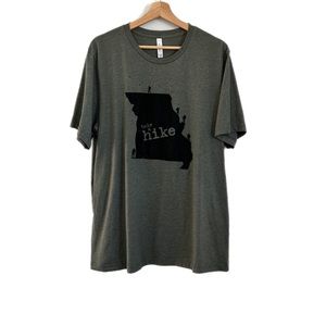 Bella+Canvas Funny "Take a Hike" Crew-Neck Tee Dark Green Top Black Design 2XL